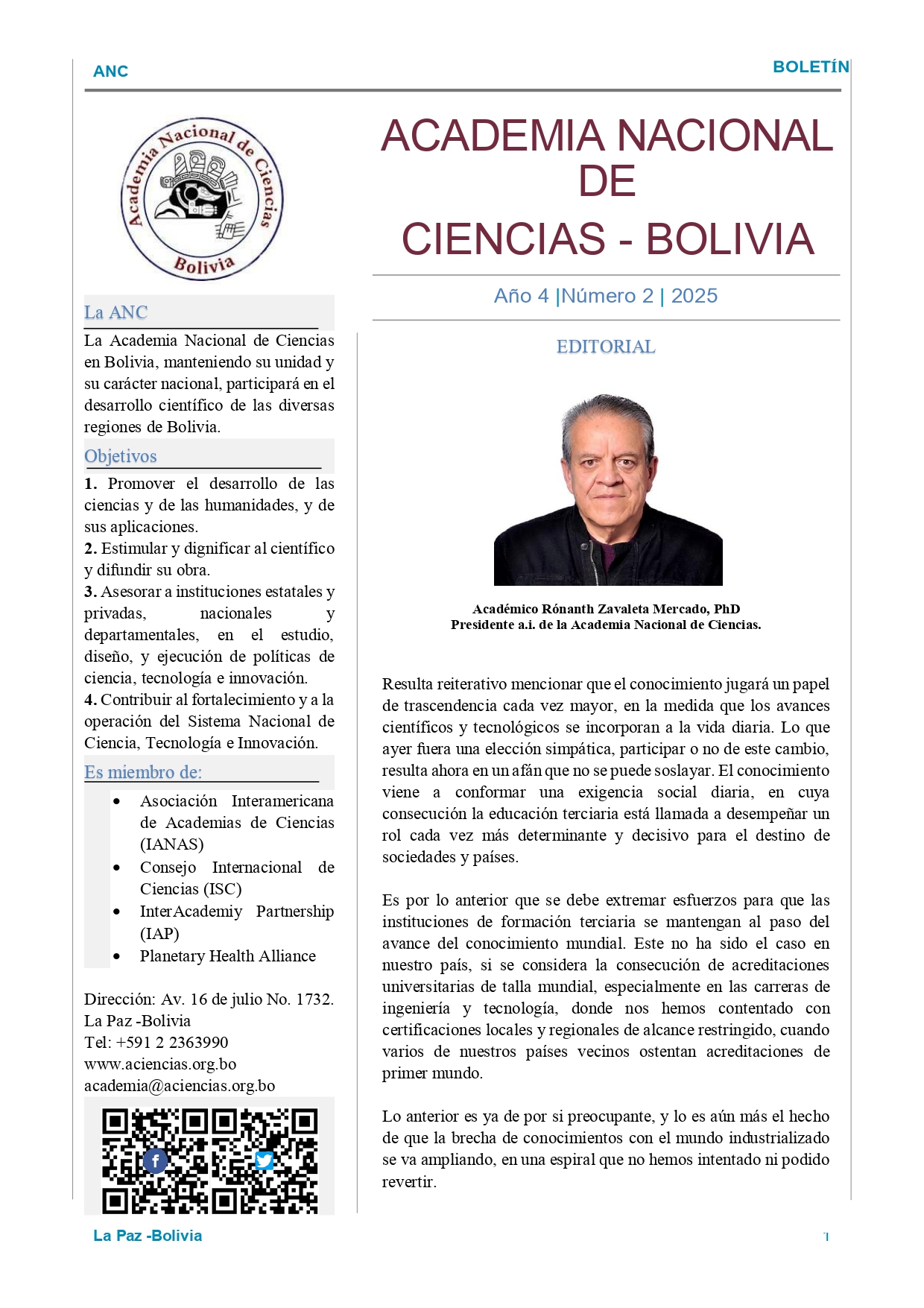 Portada del boletín